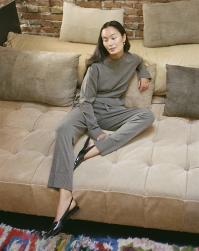 Rabens Saloner - Jorun Knit Lounge Bukser - Mole Melange